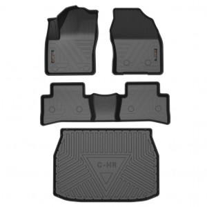 Car Floor Mats Sets Custom TPE Rubber 3D Car Floor Liners All Weather For Toyota CH-R 2021